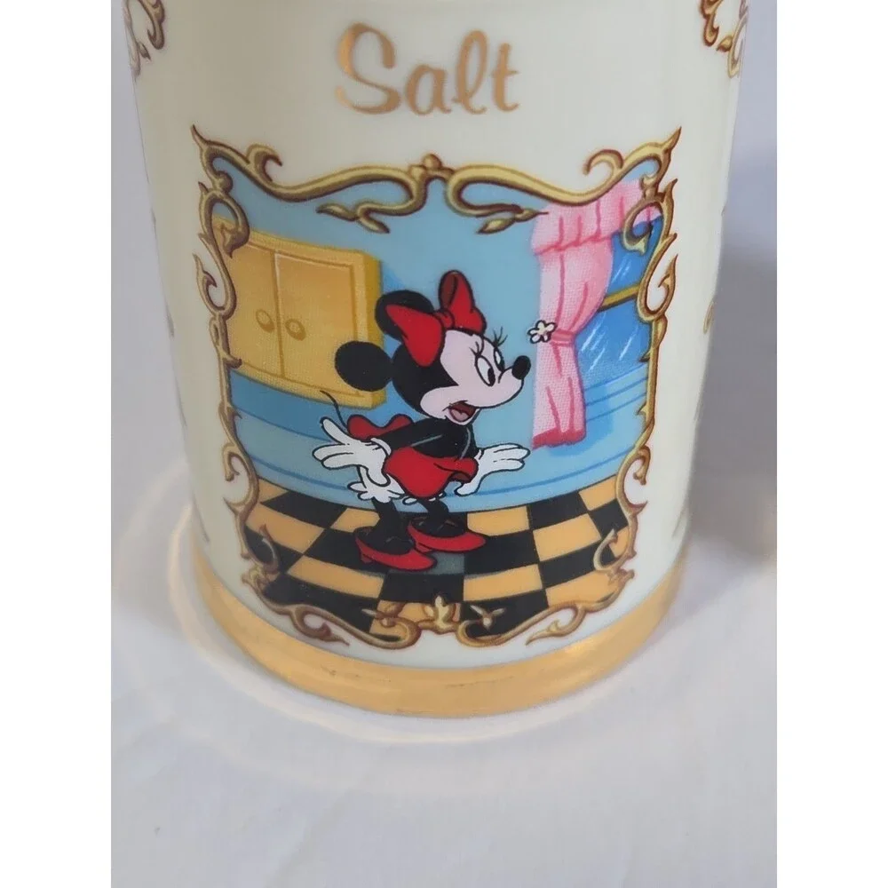 Lenox 1997 Disney Mickey Minnie Salt And Pepper Porcelain Shakers Complete
